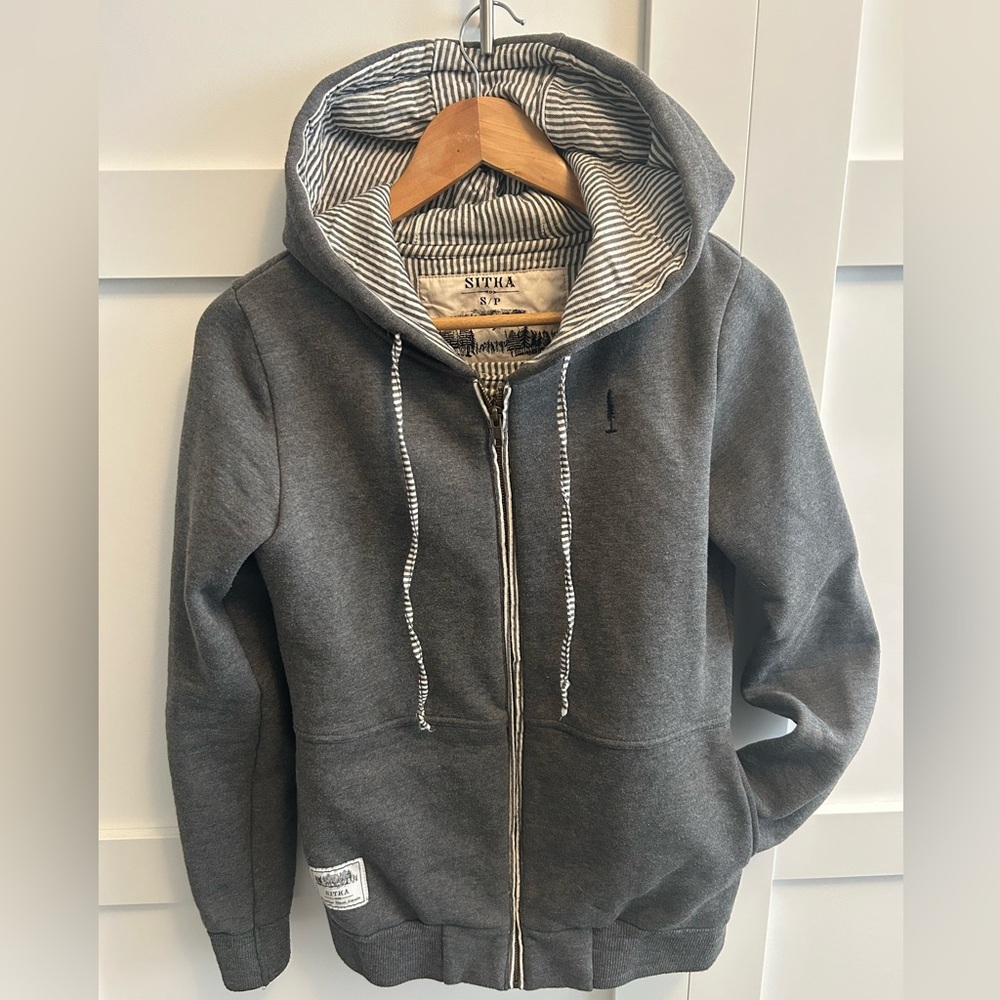 Sitka Gray Zip-Up Hoodie